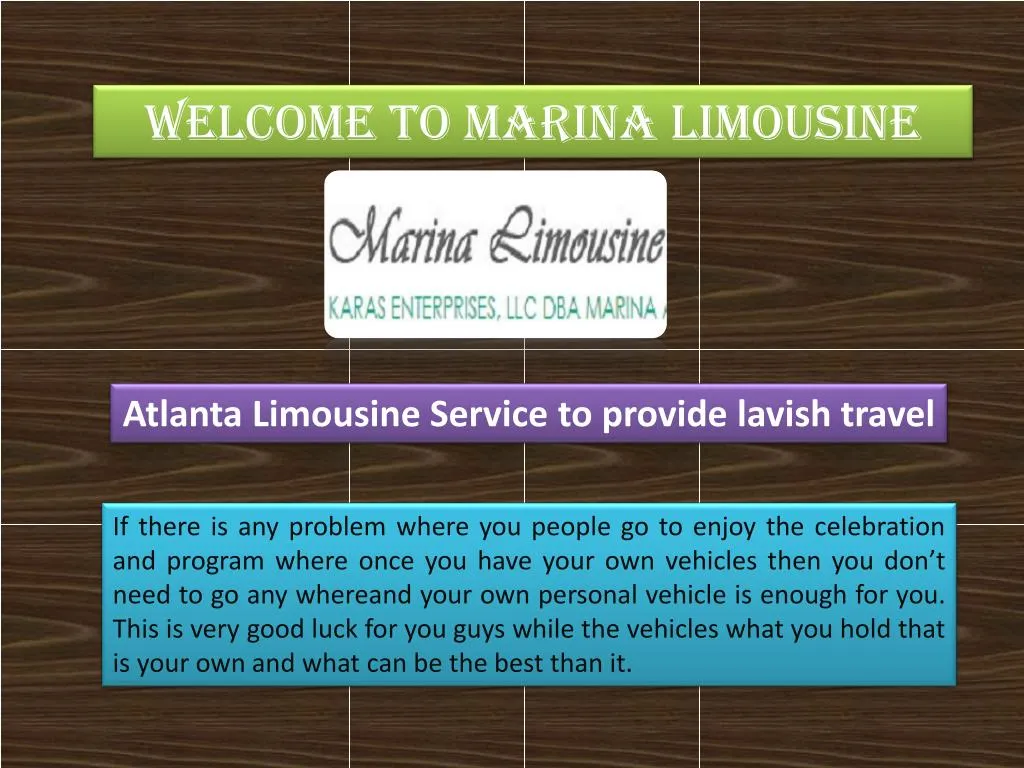 welcome to marina limousine