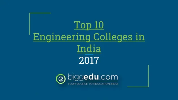 Top 10 Engineering Colleges in India 2017