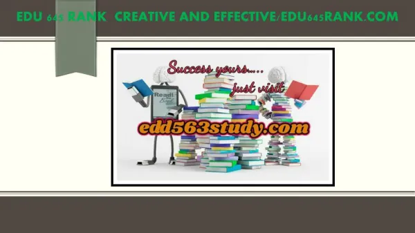 EDU 645 RANK Creative and Effective /edu645rank.com