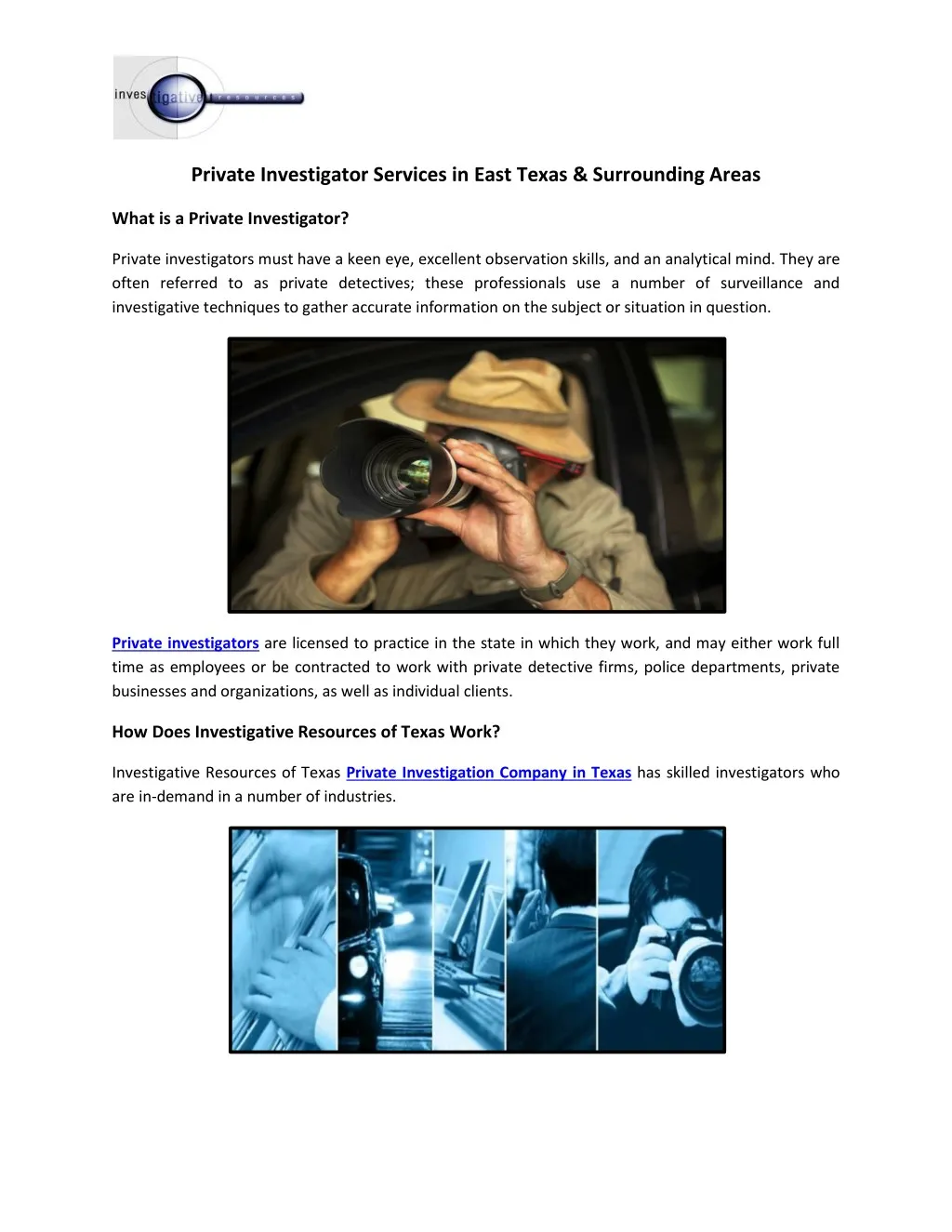 private investigator services in east texas