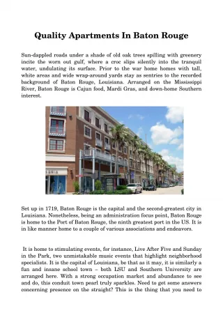 Rent Comfortable Apartments In Baton Rouge - slide 1