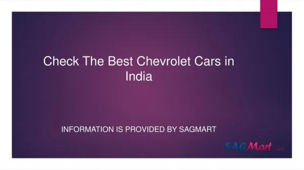 Get the Information of best Chevrolet cars in India