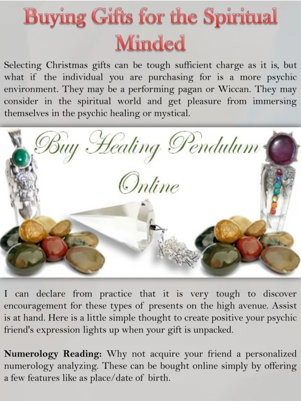 Buying Gifts for the Spiritual Minded
