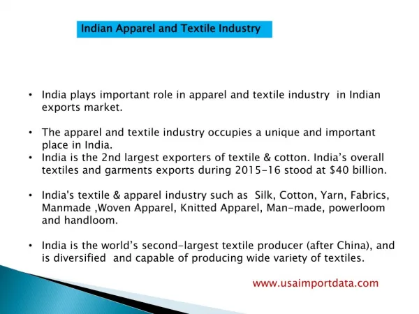 APPAREL AND TEXTILE EXPORTS IMPORTS DATA