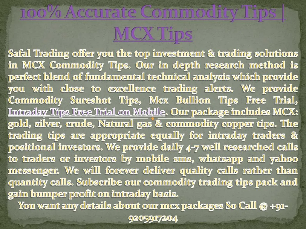 100 accurate commodity tips mcx tips