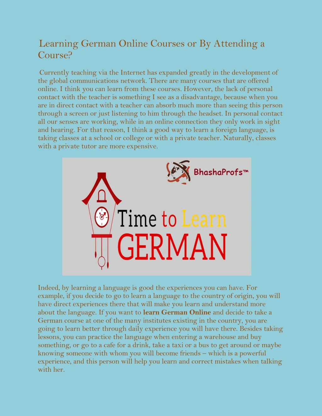 learning german online courses or by attending