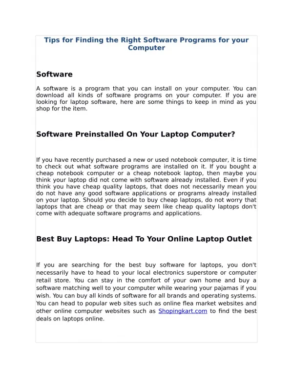 Tips for Finding the Right Software Programs for your Computer