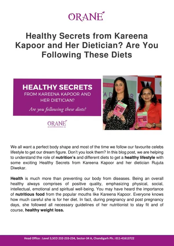 Healthy Secrets from Kareena Kapoor and Her Dietician? Are You Following These Diets