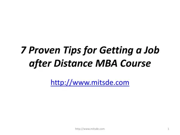 Seven Proven Tips for Getting a Job after Distance MBA Course