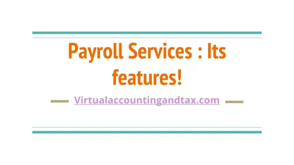 Features of Payroll Services