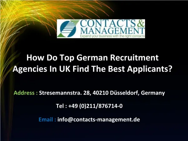 How Do Top German Recruitment Agencies in UK Find the Best Applicants