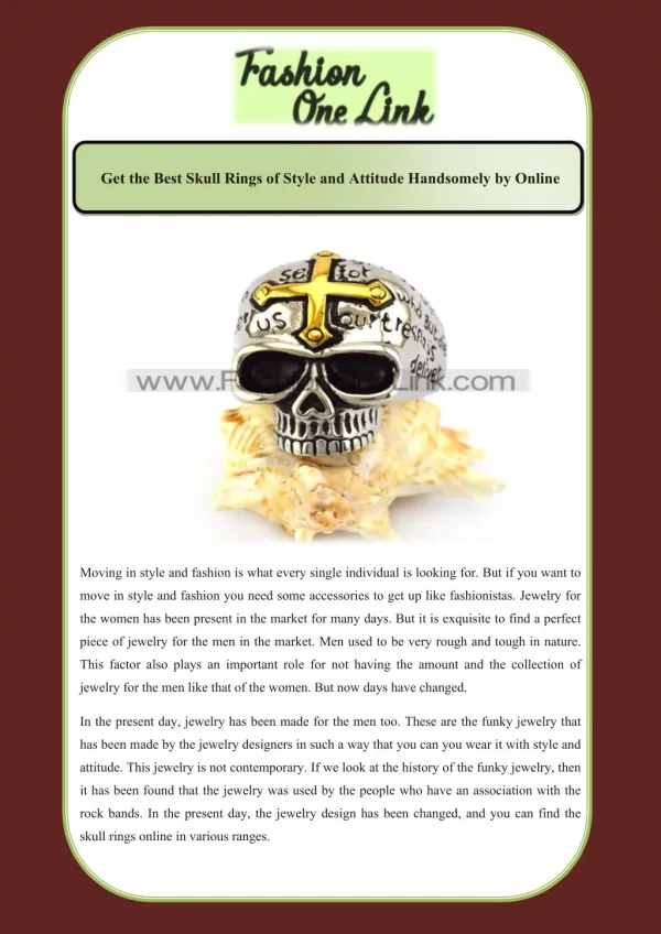 Get the Best Skull Rings of Style and Attitude Handsomely by Online