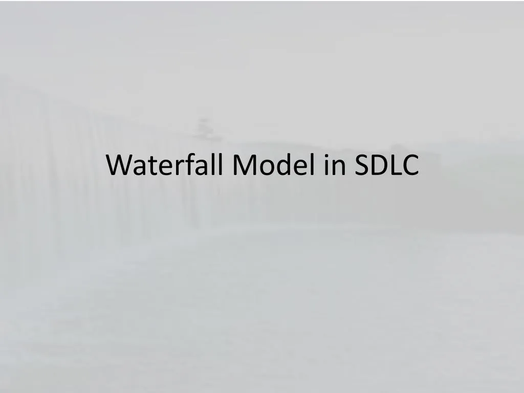 waterfall model in sdlc