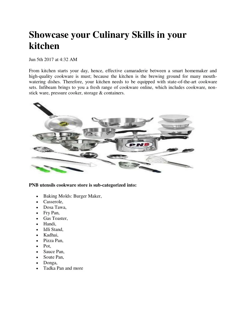showcase your culinary skills in your kitchen
