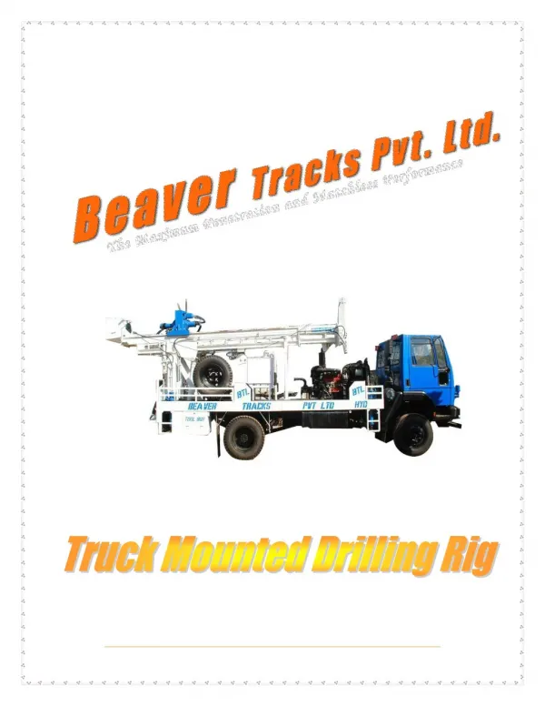 Truck Mounted Drilling Rig Manufacturers