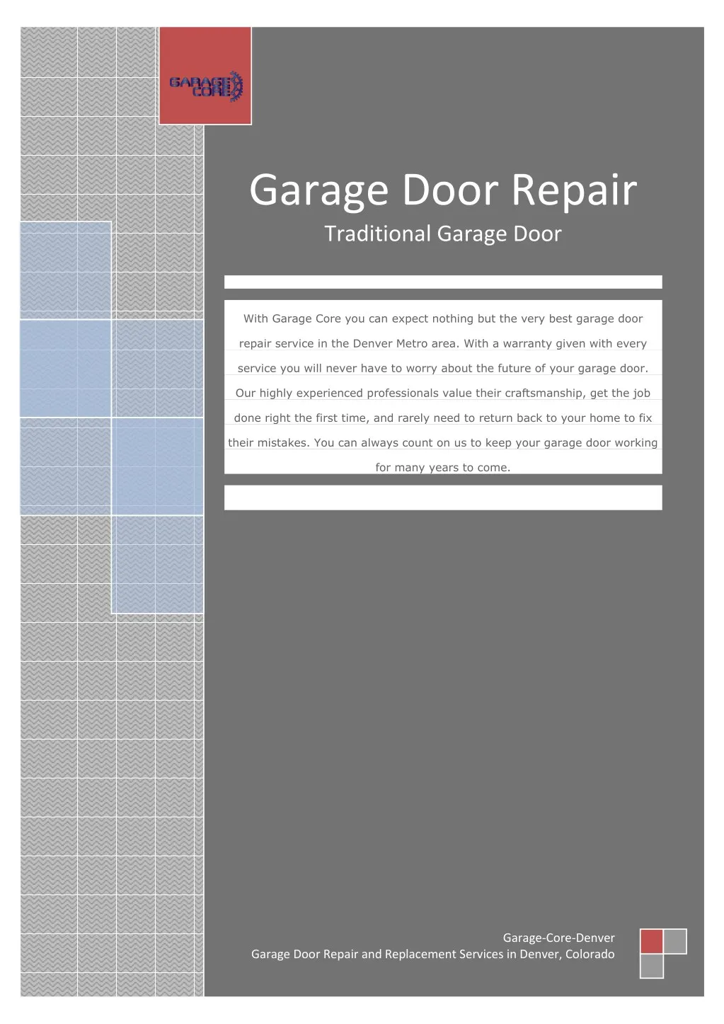 garage door repair traditional garage door