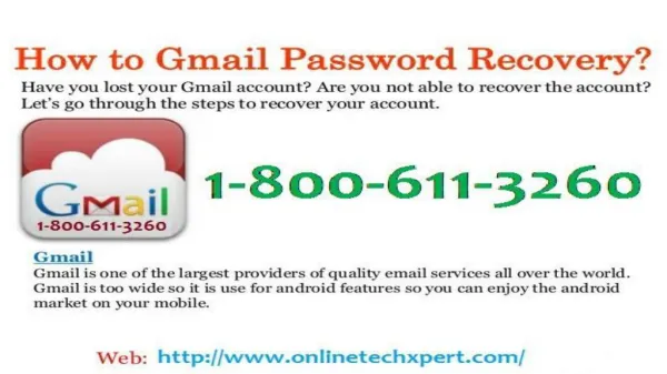 Gmail recover password #@1800 611 3260 |How to recover Gmail password |Tech support