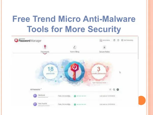 Free Trend Micro Anti Malware Tools for More Security