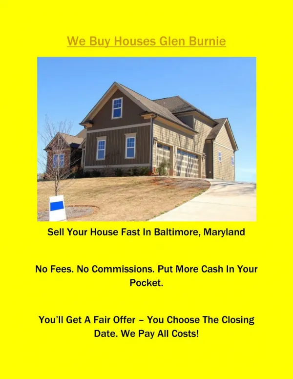 Sell Your House Quick Baltimore