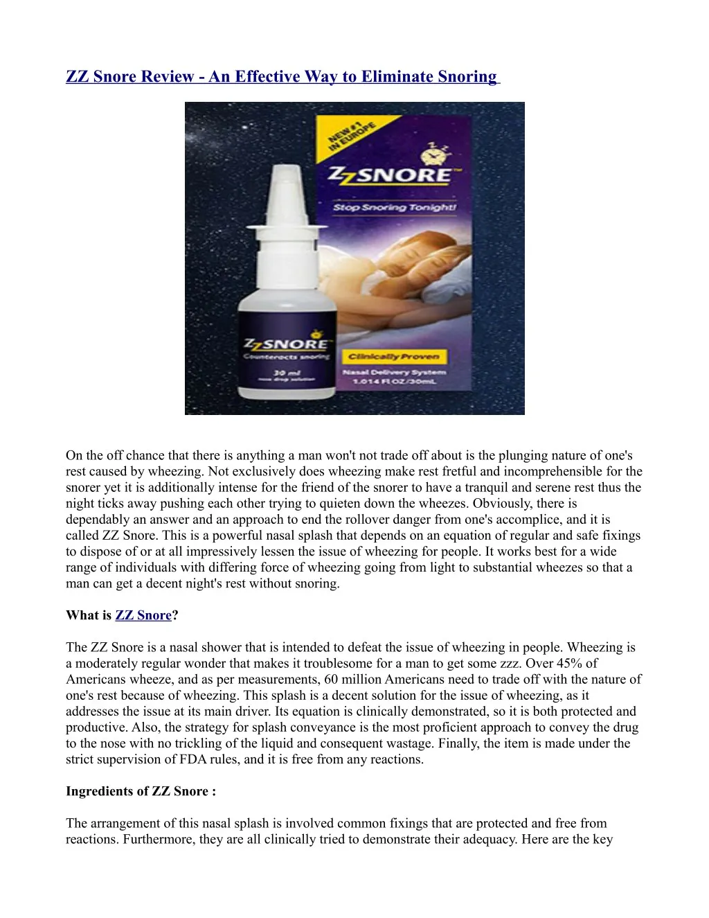 zz snore review an effective way to eliminate