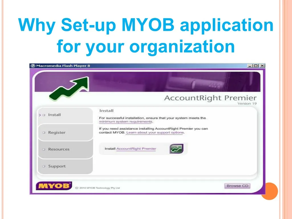 why set up myob application for your organization
