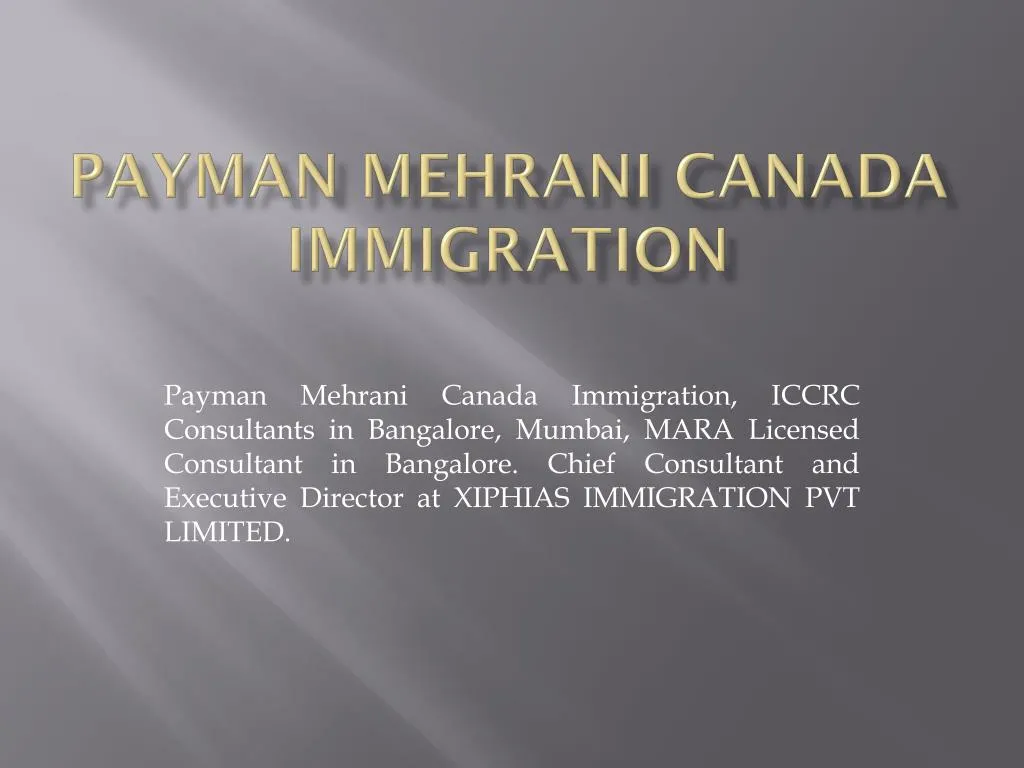 payman mehrani canada immigration