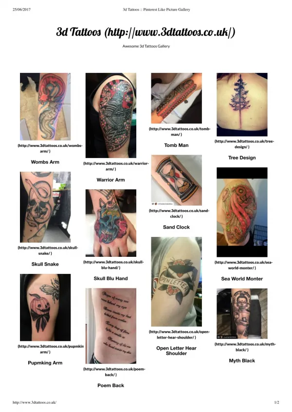 Best 3d Tattoos in UK
