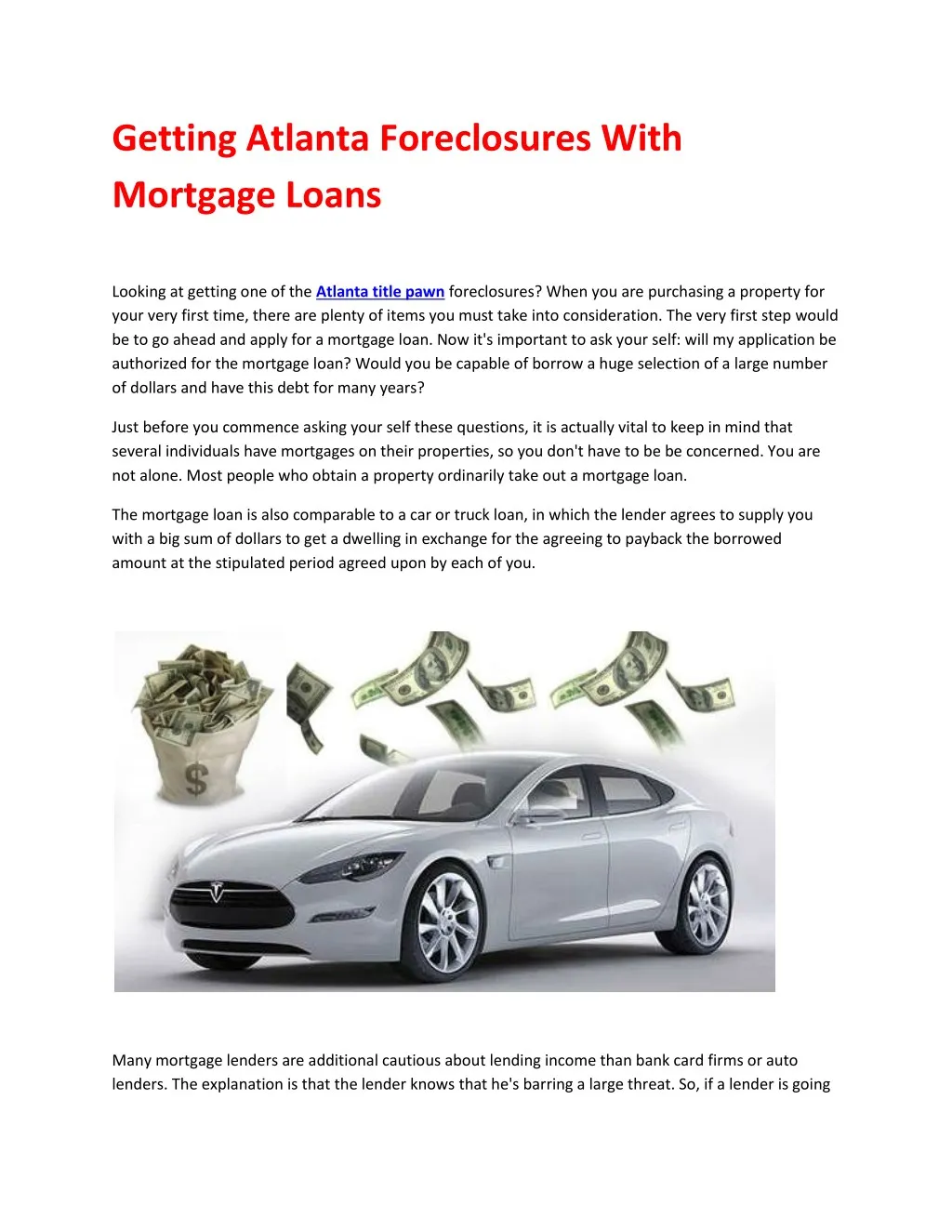getting atlanta foreclosures with mortgage loans