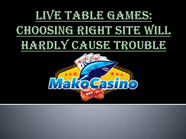 Casino live table games