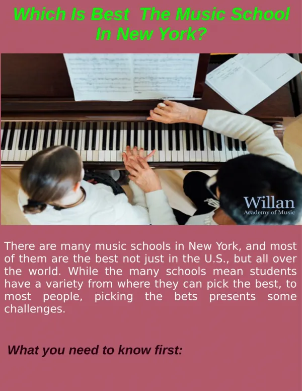 Find The Best Music School In New York