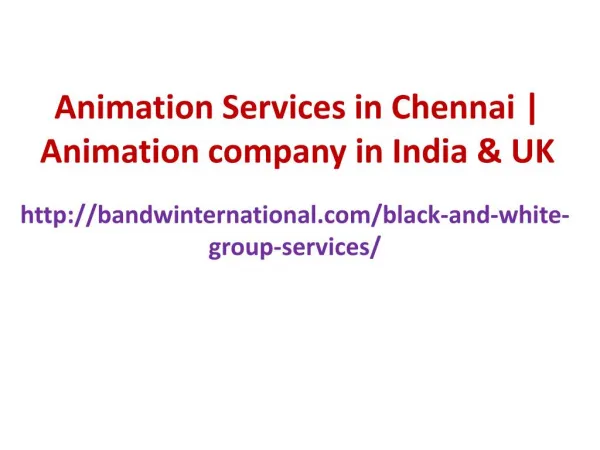Animation services in Chennai | Animation company in India & UK