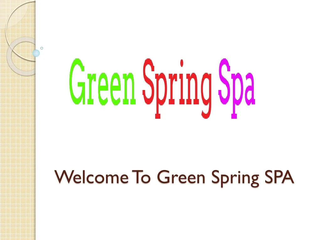 welcome to green spring spa