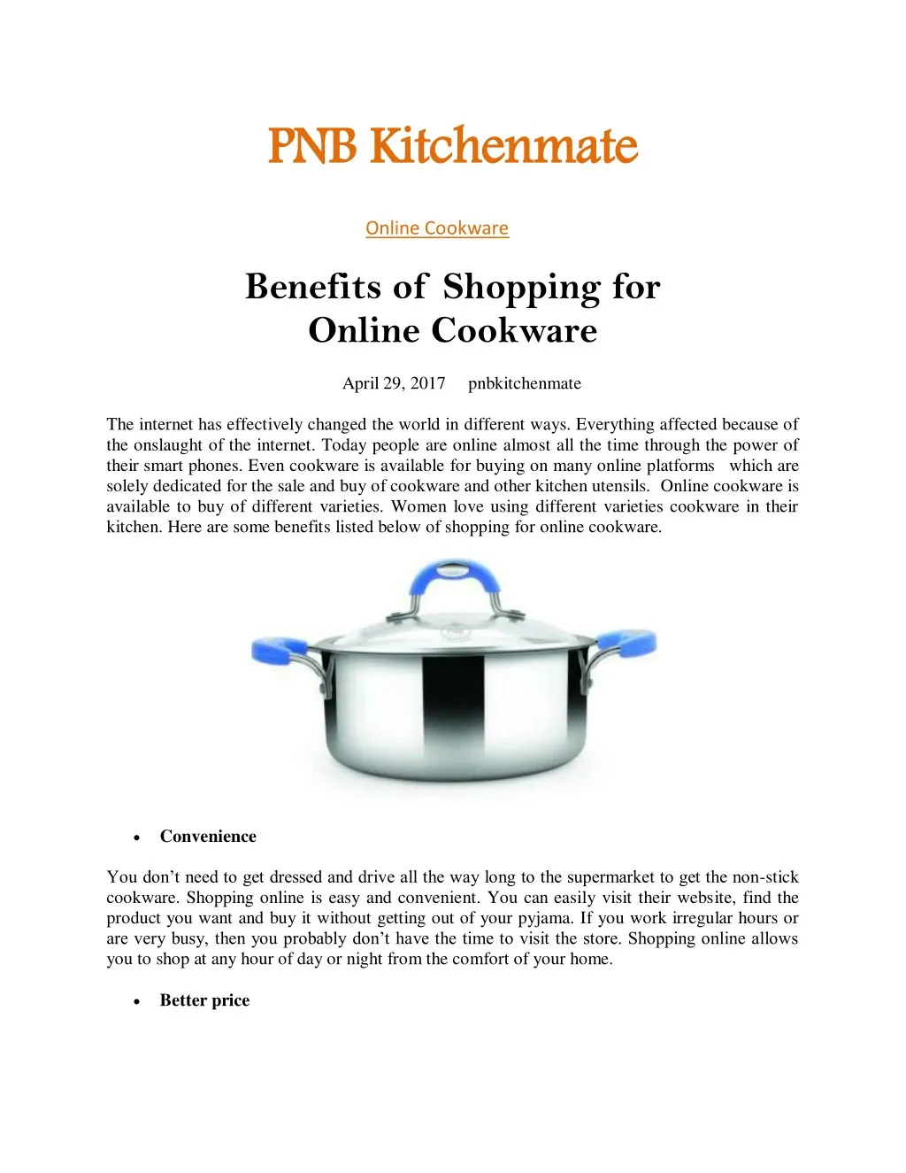 pnb kitchenmate benefits of shopping for online