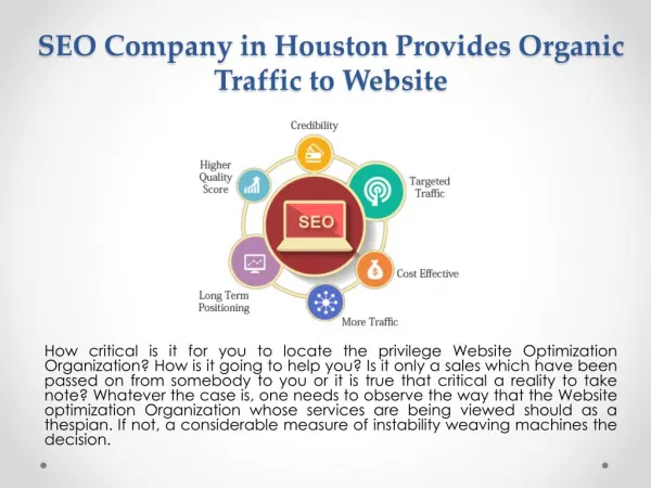 SEO Company in Houston Provides Organic Traffic to Website