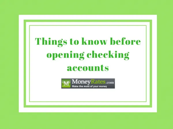 Things to know before opening checking accounts