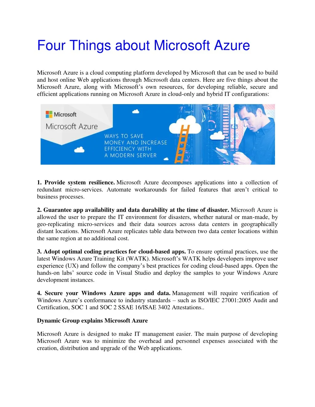 four things about microsoft azure microsoft azure