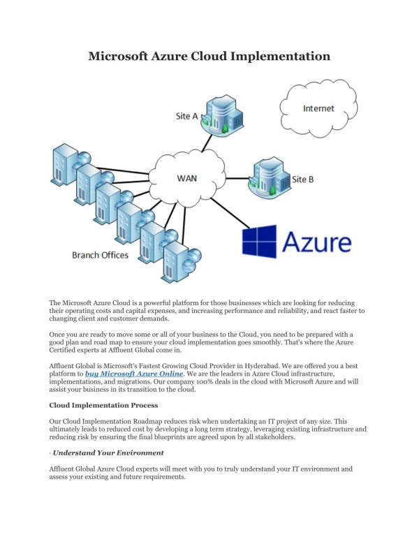Microsoft Azure Cloud Implementation