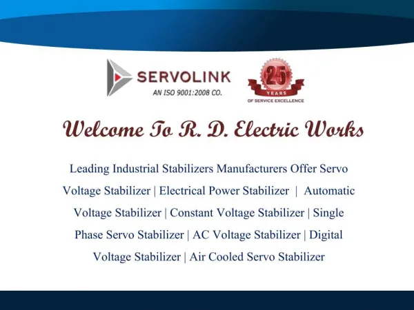 Servo Voltage Stabilizer in Delhi