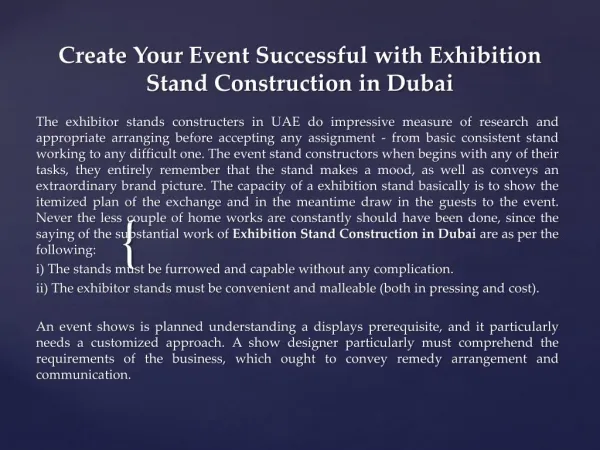Create Your Event Successful with Exhibition Stand Construction in Dubai