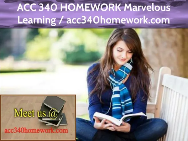 ACC 340 HOMEWORK Marvelous Learning / acc340homework.com