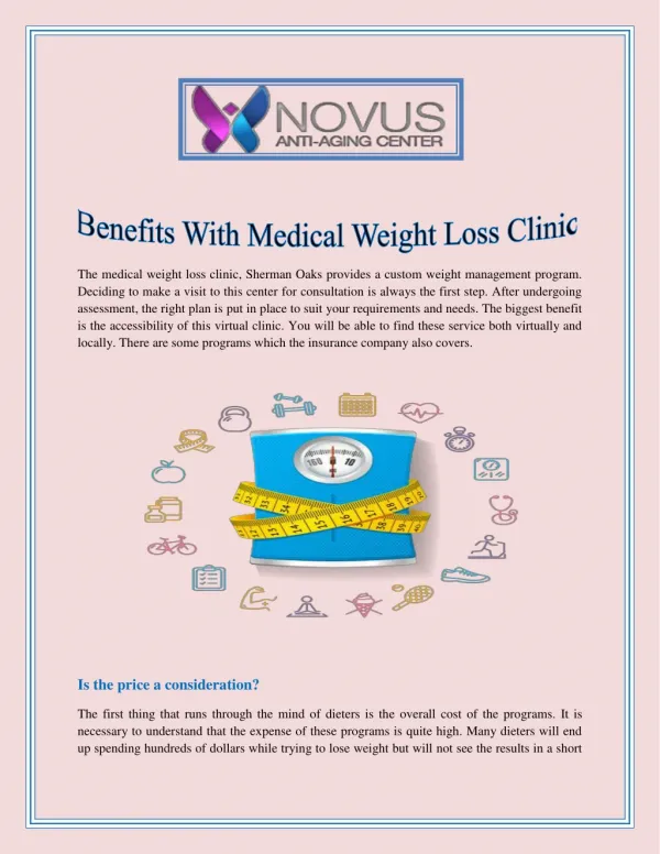 Benefits With Medical Weight Loss Clinic