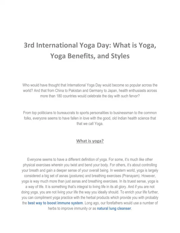 3rd International Yoga Day: What is Yoga, Yoga Benefits, and Styles