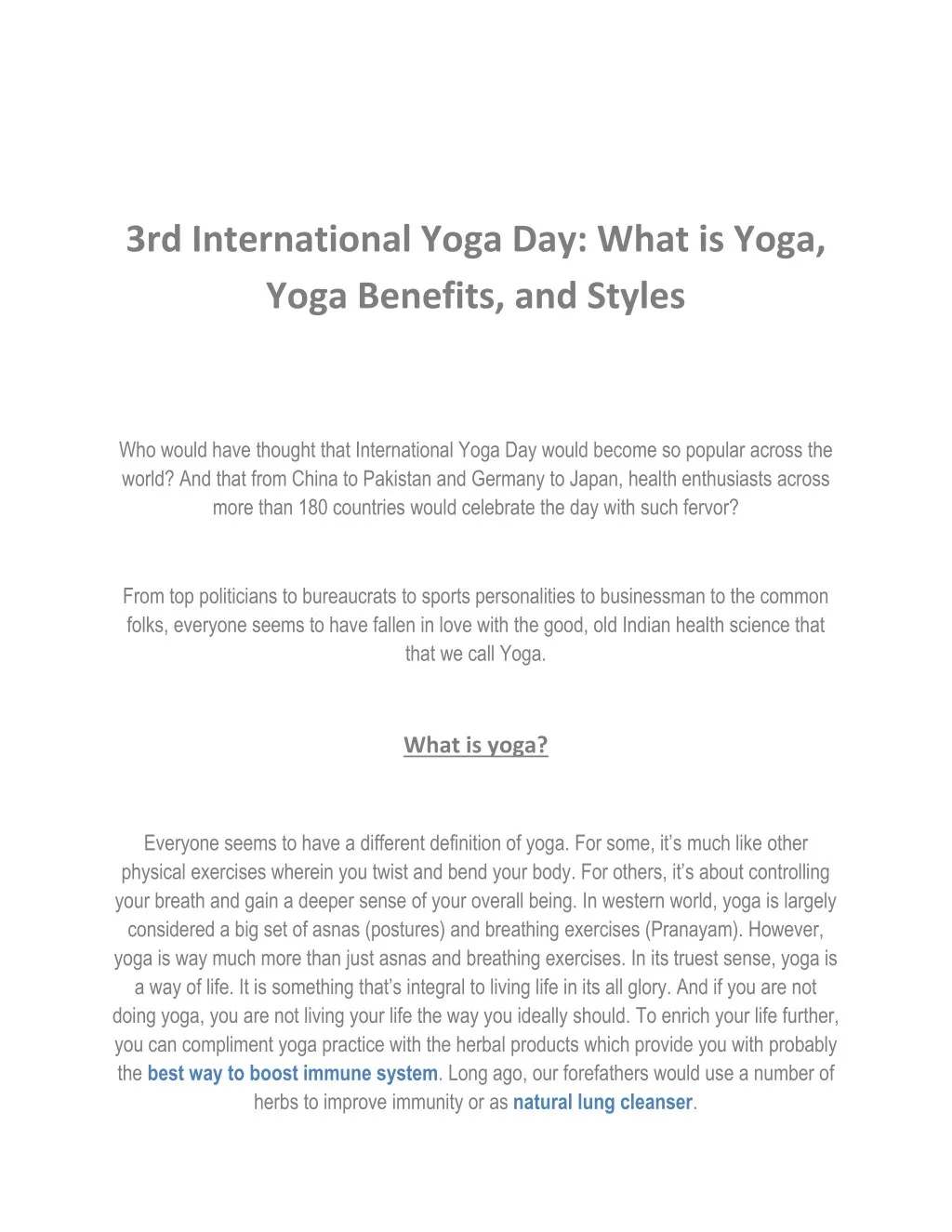 3rd international yoga day what is yoga yoga
