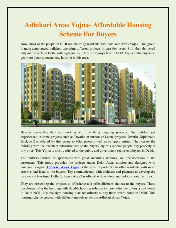 Adhikari awas yojna affordable housing scheme for buyers