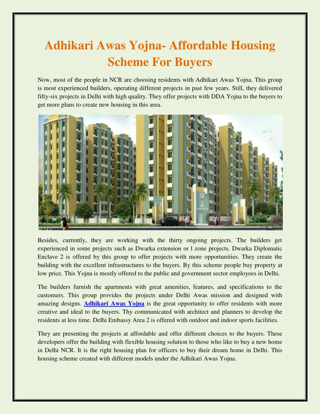 adhikari awas yojna affordable housing scheme