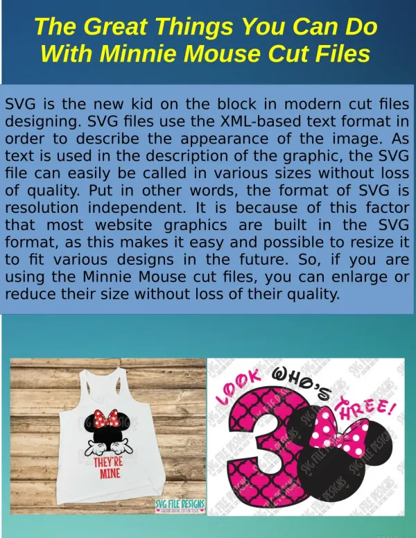 The Great Things You Can Do With Minnie Mouse Cut Files