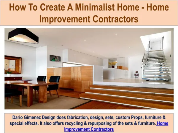 How To Create A Minimalist Home - Home Improvement Contractors