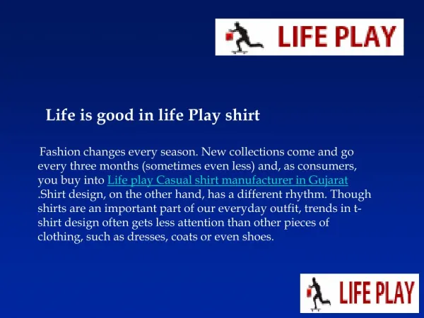 Life Play For Men Shirts