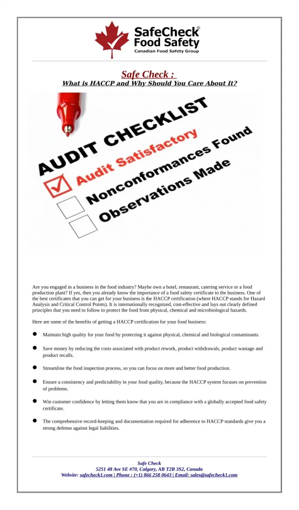 SafeCheck: What is HACCP and Why Should You Care About It?