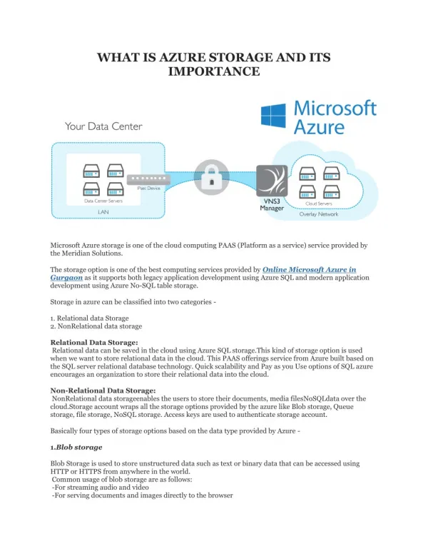 WHAT IS AZURE STORAGE AND ITS IMPORTANCE